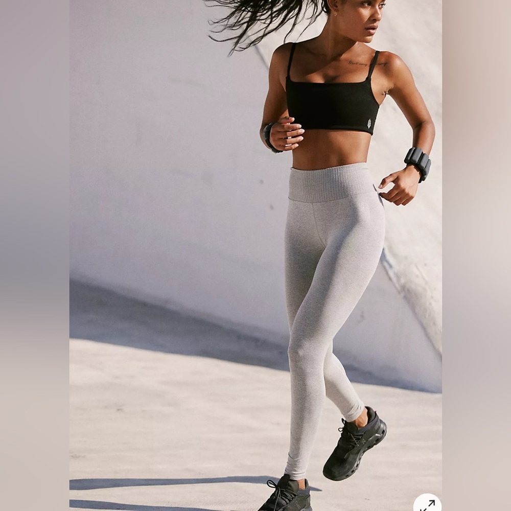 Free People Movement | High Plank Heather Leggings NWOT | Heather Blue